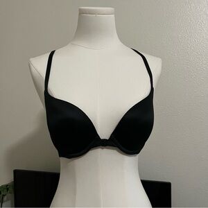 Victoria Secret Elegant Sexy Bombshell Push Up Black Bra Beach 32C lingerie EUC